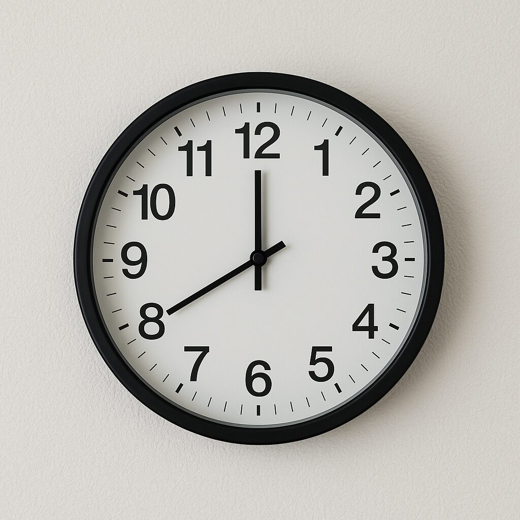 最速で痩せるために知っておきたい食事の3つのポイント 1 20時を示す時計